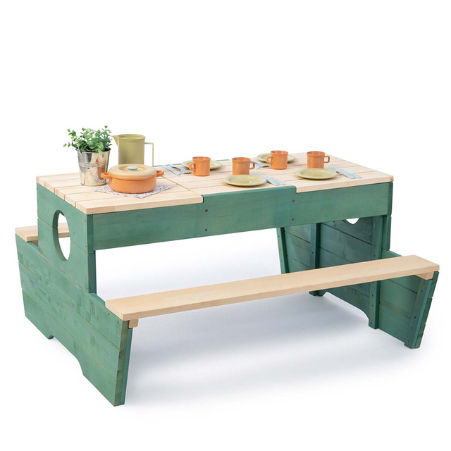 Wooden Kids Picnic Table Set with Benches