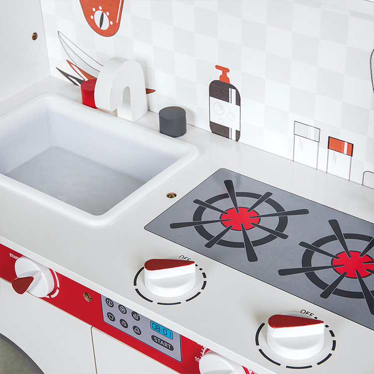 Wooden Kids Large Play Kitchen Set with Appliances