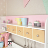 Pink Wooden L-Shaped Kids Play Kitchen Set with Chalkboard