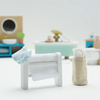 Wooden Mini Dollhouse Bathroom Furniture Set with Accessories
