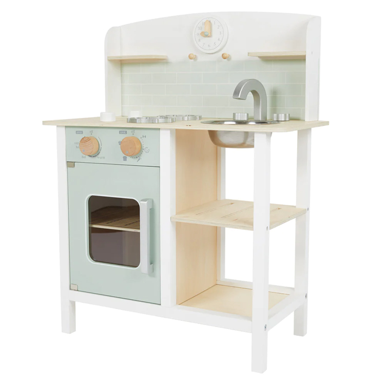 Wooden Kids Play Kitchen Set with Chalkboard