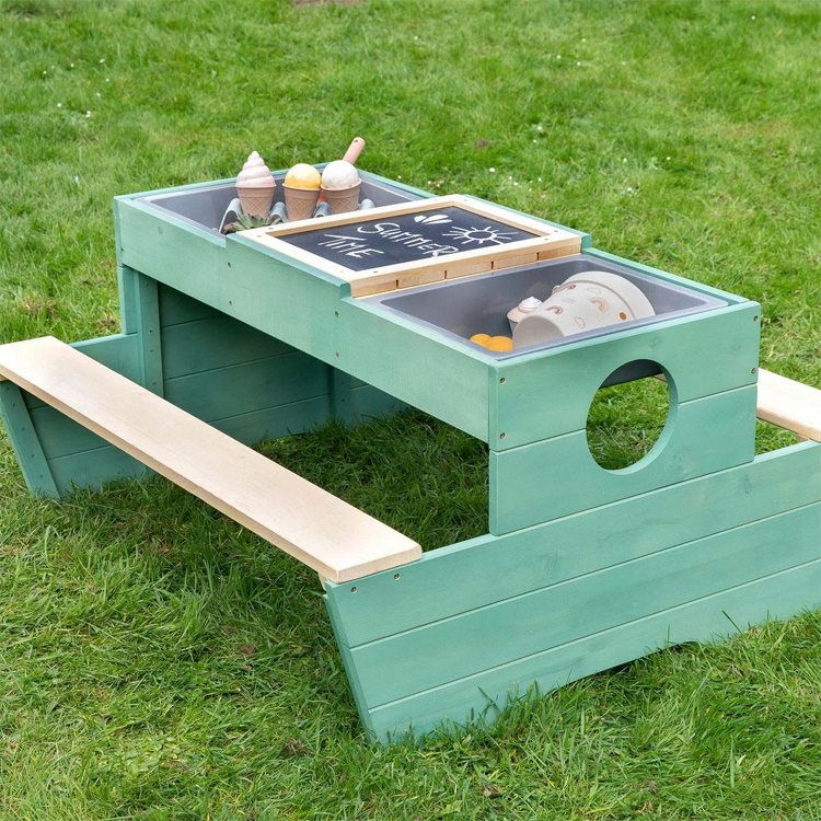 Wooden Kids Picnic Table Set with Benches
