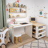 Wooden Convertible Kids Activity Table and Storage Unit with Shelf