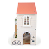 Wooden Multi - Level Dollhouse with Mini Rooms and Furniture