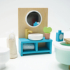 Wooden Mini Dollhouse Bathroom Furniture Set with Accessories