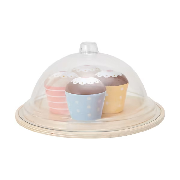 Wooden Cupcake Toy Set with Serving Tray 