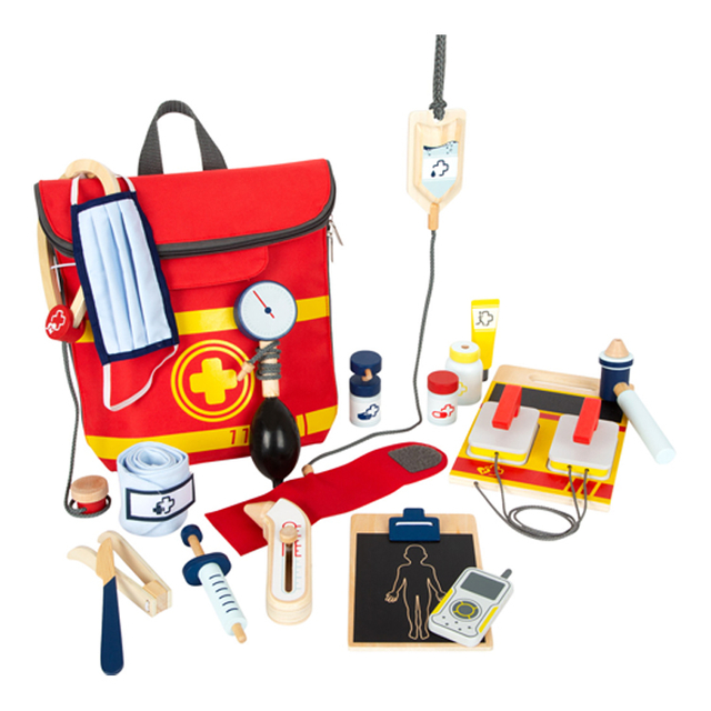 Wooden Kids Doctor Playset with First Aid Kit and Medical Accessories