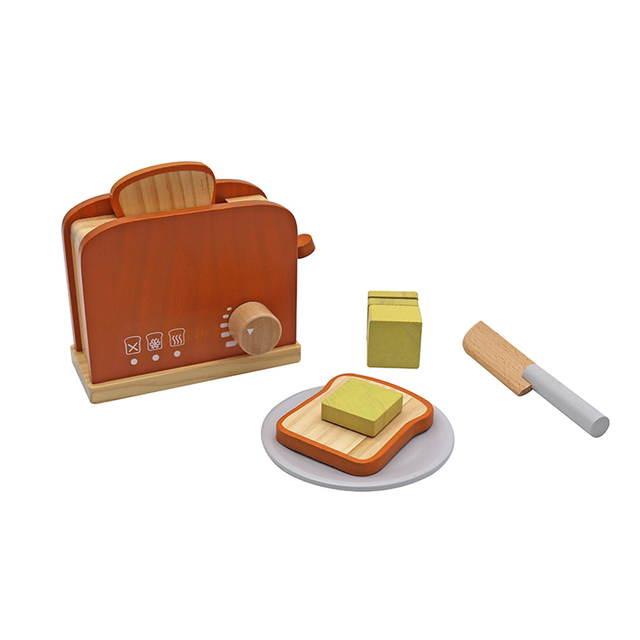 Wooden Toaster Play Set with Bread and Knife
