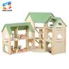 Wooden Multi-Level Dollhouse with Furniture for Kids' Pretend Play