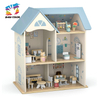 Magi Color Wooden Three - Tier Dollhouse with Mini Furniture & Animal Figures