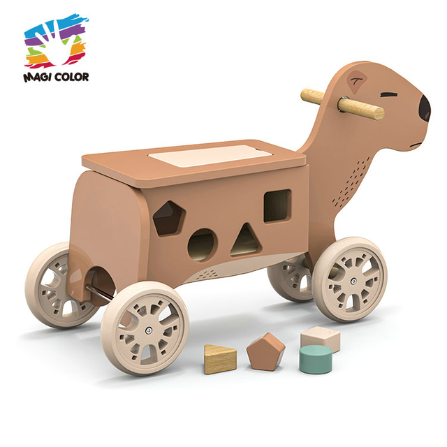 Wooden Animal Push Cart