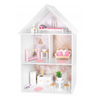 White Wooden Doll House with LED Light