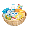 Wooden Play Food Set in Woven Basket