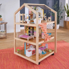 Removable Wooden Three - Story Dollhouse with Furniture