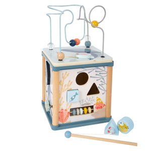 Wooden Ocean Activity Cube Toy with Multi - Play Features