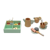 Wooden Tea Party Set for Kids with Snacks and Storage Box