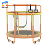 Kids Indoor Trampoline with Safety Net, Basketball Hoop & Gym Rings