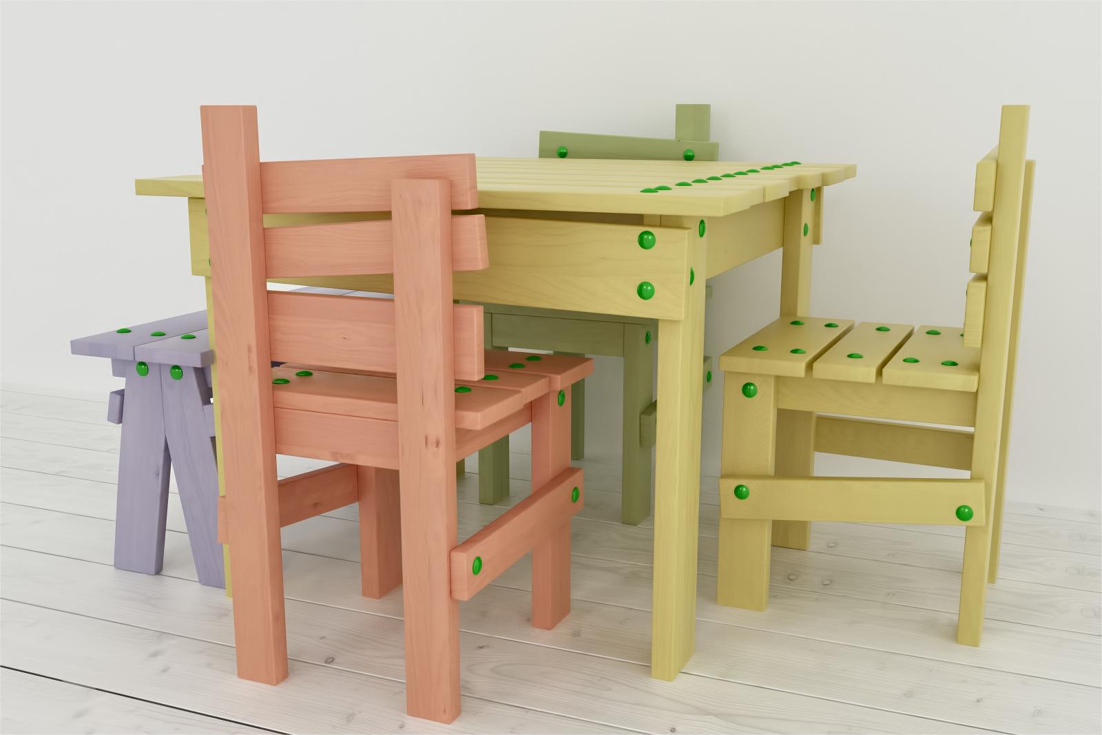 Innovative Wooden Children's Furniture Product Design