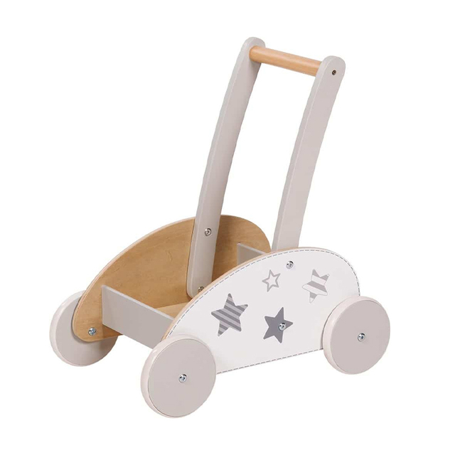 Wooden Baby Walker with Star Pattern