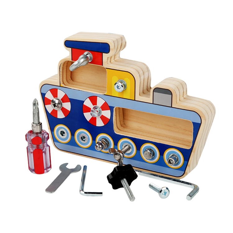 Wooden Ship Take - Apart Toy with Tools for Kids