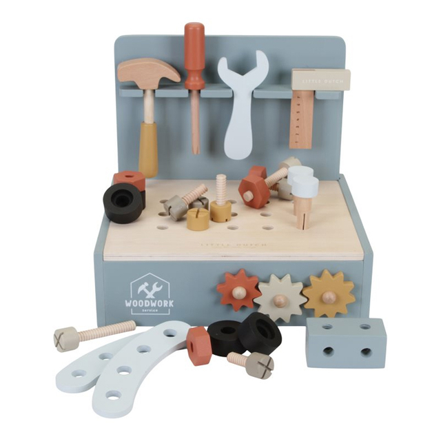 Wooden Kids Tool Bench Play Set with Building Tools