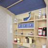 Wooden Kids Pretend Play Shop Set with Canopy and Play Food