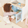 Blue Wooden Kids Play Kitchen Set