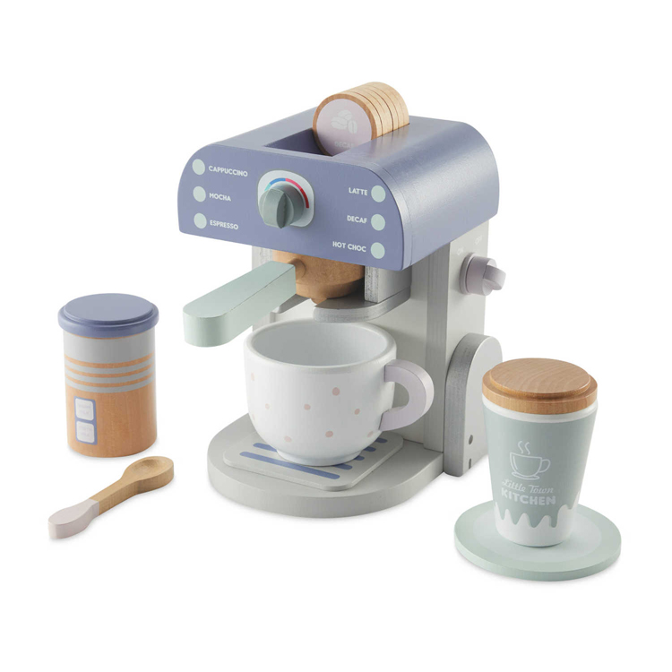 Wooden Coffee Maker Toy Set with Accessories